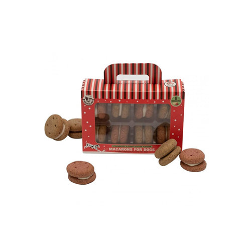 Laughing Dog Christmas Macarons Strawberry & Peanut Butter 8 pack