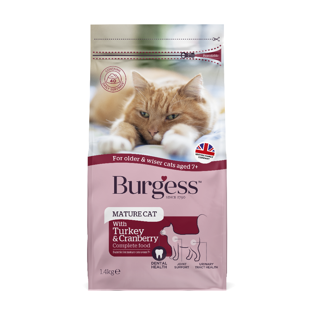 Burgess Mature Cat With Turkey & Cranberry 1.4Kg