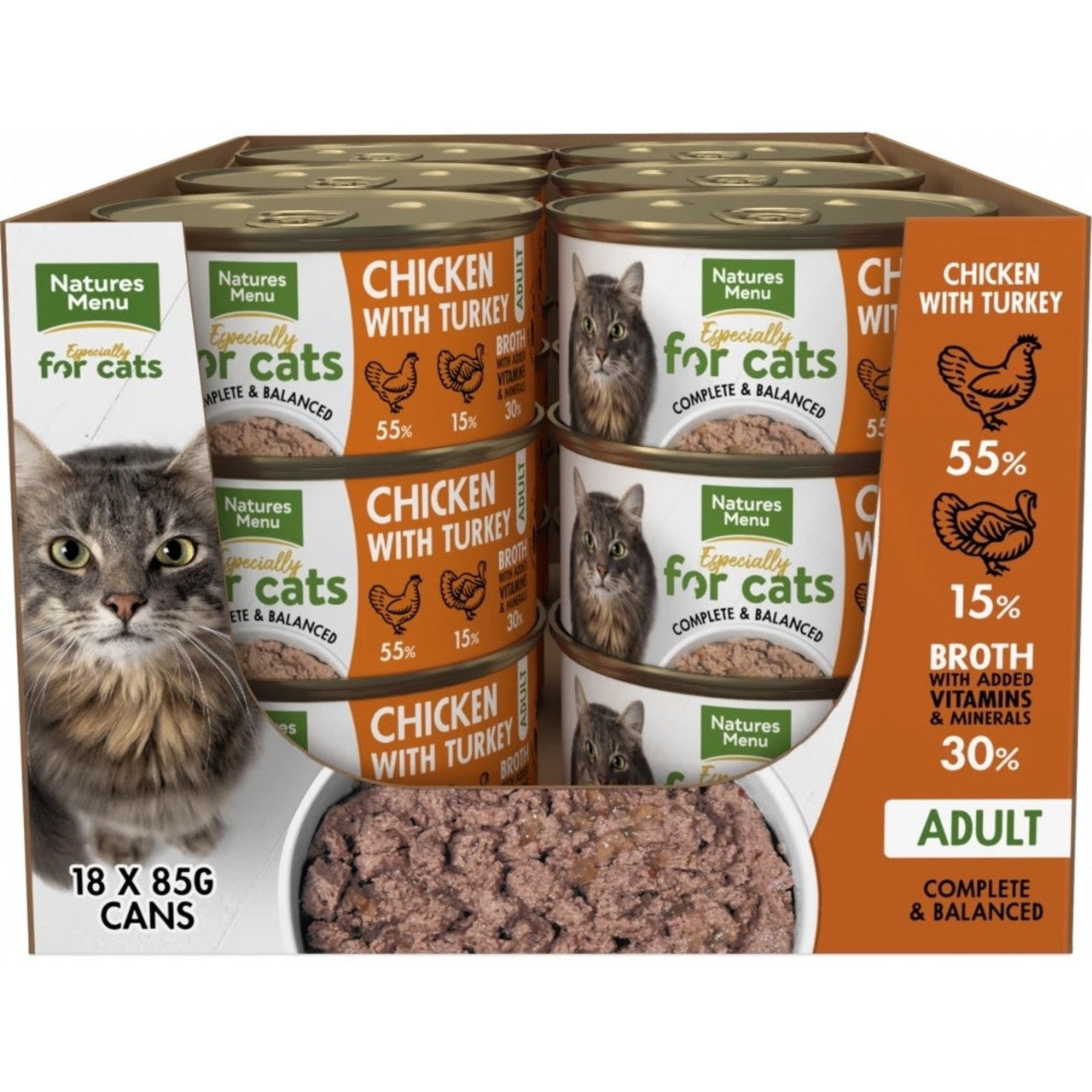 Natures Menu 18 x 85g Chicken & Turkey Can - Wet Cat Food