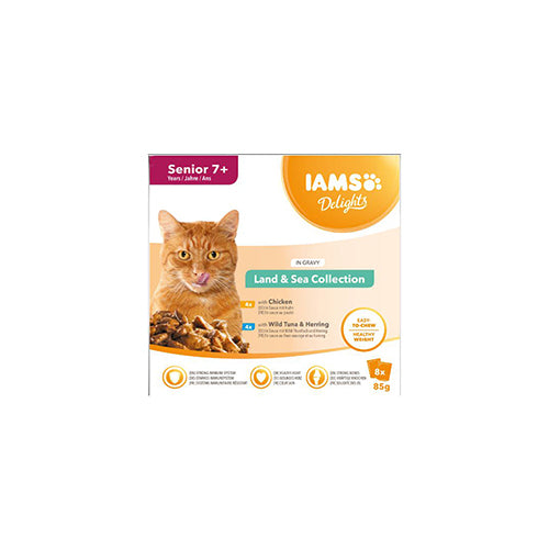 Iams Delight Senior 7+ Land &amp; Sea in Gravy 8 x 85g