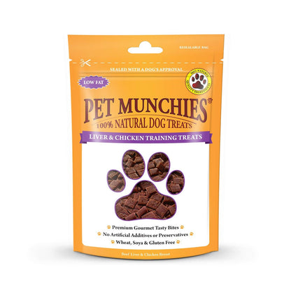Pet Munchies Natural Liver &amp; Chicken Training Treats 8 x 50g