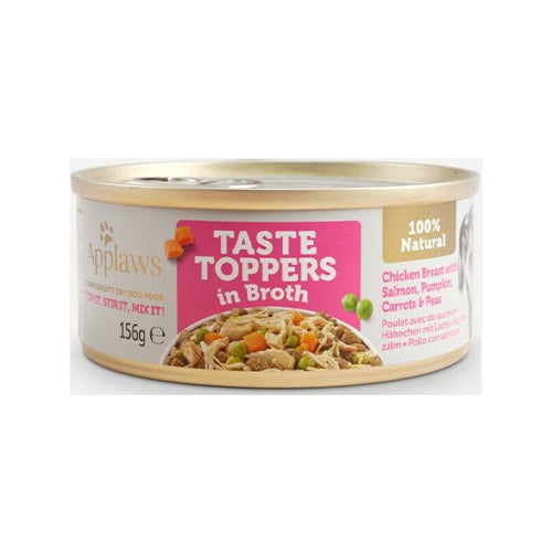 Applaws Taste Toppers in Broth with Chicken Salmon and Vegetables 12 x 156g