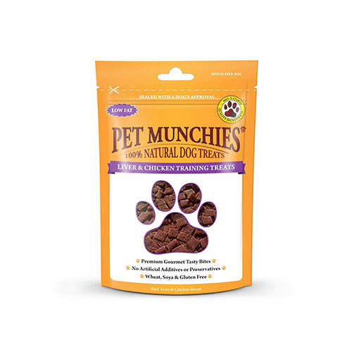 Pet Munchies Natural Liver &amp; Chicken Training Treats 8 x 50g