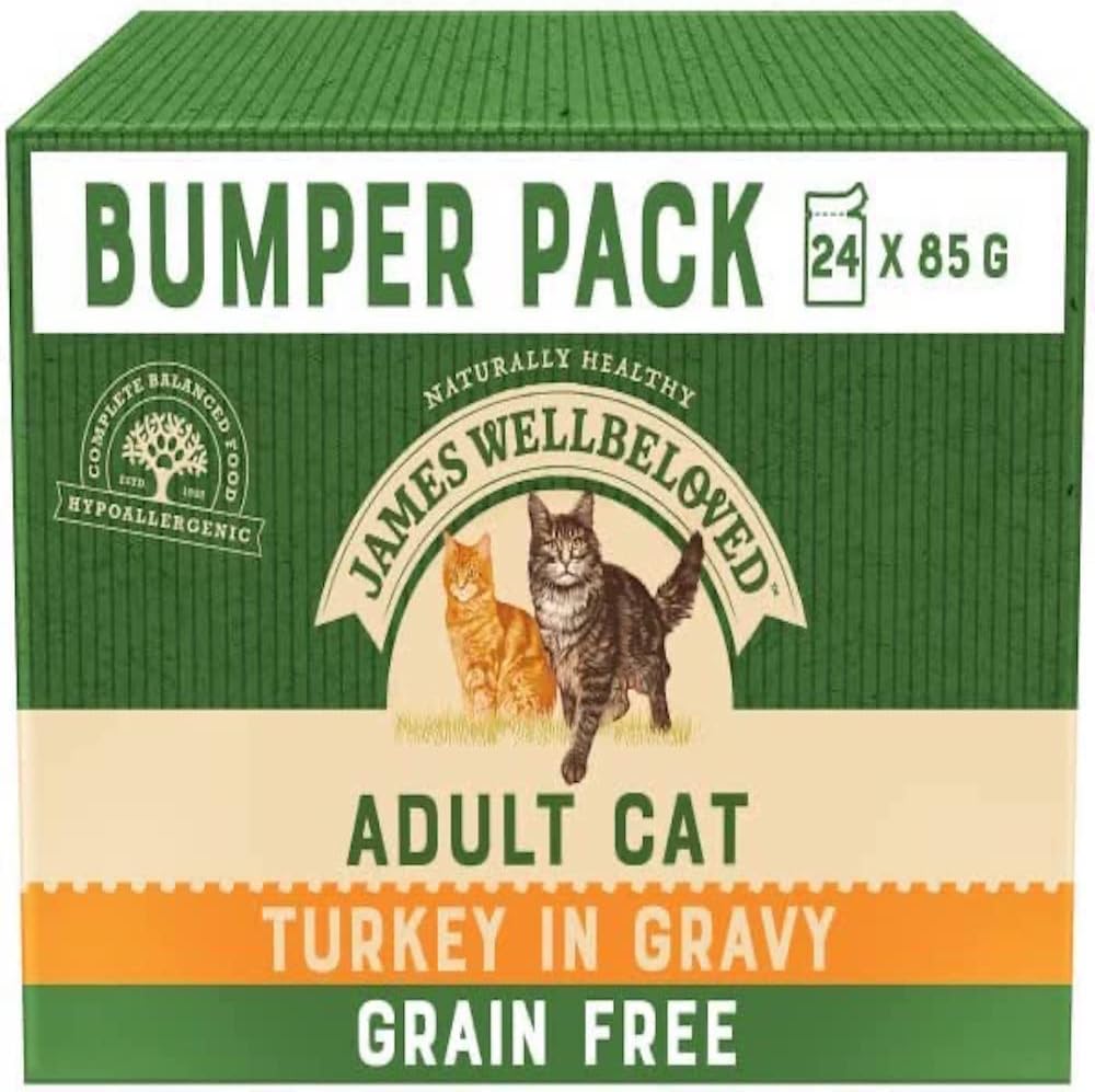 James Wellbeloved Adult Grain Free Turkey in Gravy 24 x 85g Wet Cat Food