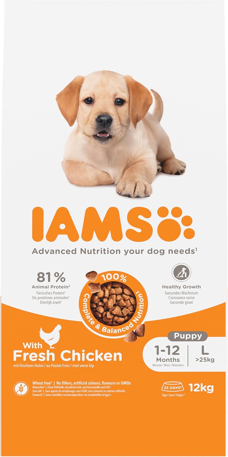 Iams For Vitality Puppy Large Breed Fresh Chicken 12kg Dry Dog Food