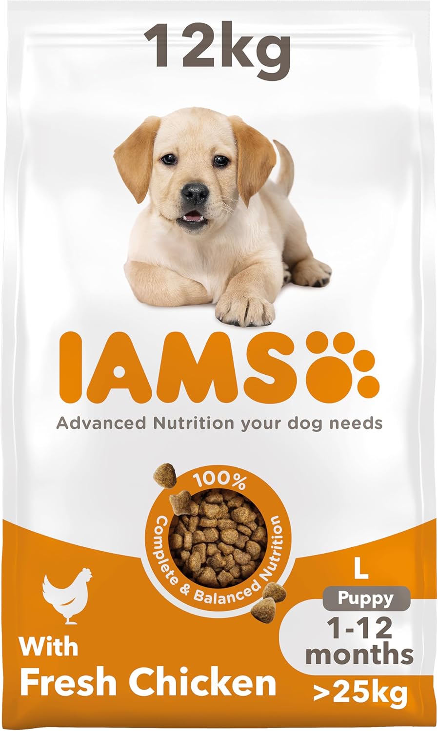 Iams For Vitality Puppy Large Breed Fresh Chicken 12kg Dry Dog Food