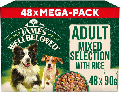 James Wellbeloved Adult Mixed Selection in Gravy 48 x 90g Wet Dog Food