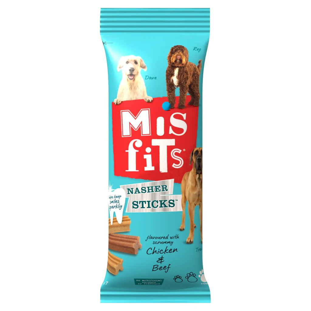 Misfits 10x170g Chicken &amp; Beef  Nasher Sticks | Dog Treat