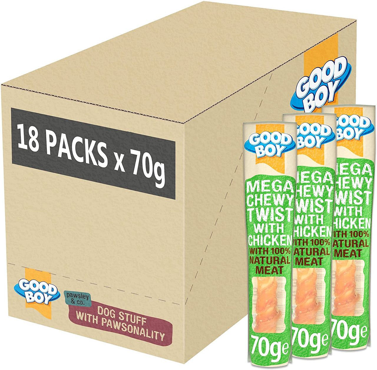 Good Boy 18x70g Mega Chewy Twist Chicken