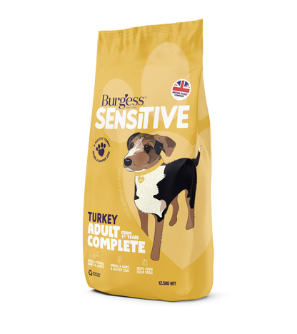 Burgess Sensitive Adult Dog Food 12.5kg - Turkey &amp; Rice  - Dry Dog Food